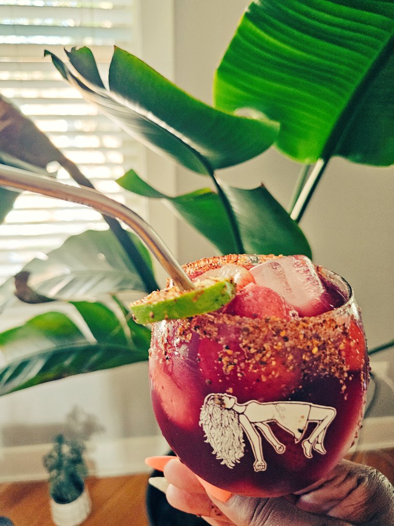 Just a sangria with some red wine, pineapple wine, bourbon, and  pineapple simple syrup to beat this heat.