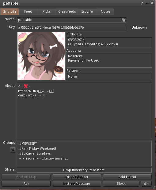 FF user <a href="/femragf/">𝐩𝐢𝐧𝐤𝐲 🎀</a> bots items from SL and distributes them through an unknown discord server. she was an SL blogger. here is her SL flickr as well as her SL account:
