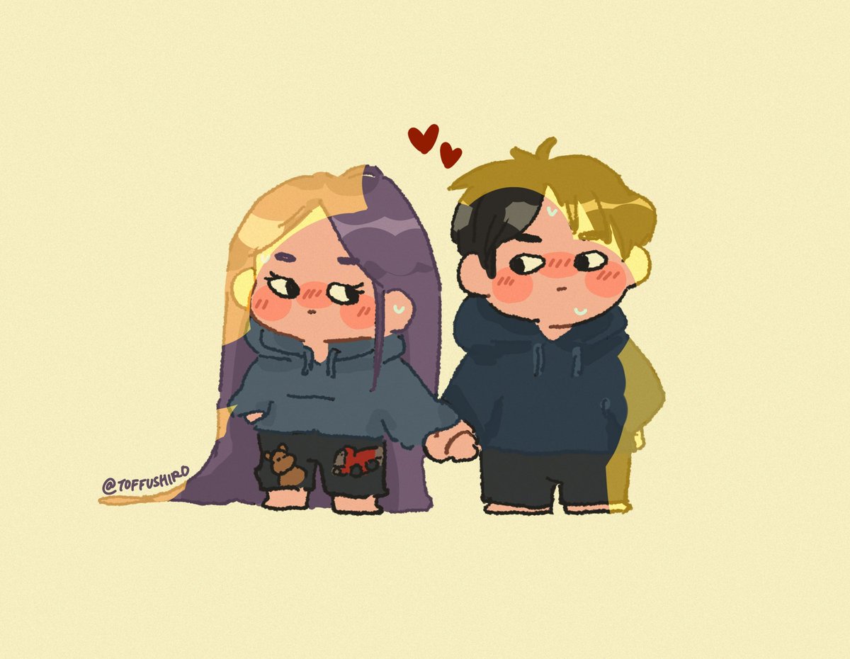 toffushiro's tweet photo. shy lil babies #KPOPDEMONHUNTERS #kpopdemonhuntersfanart #rujinu 🥹 https://t.co/PwNegRwB7W