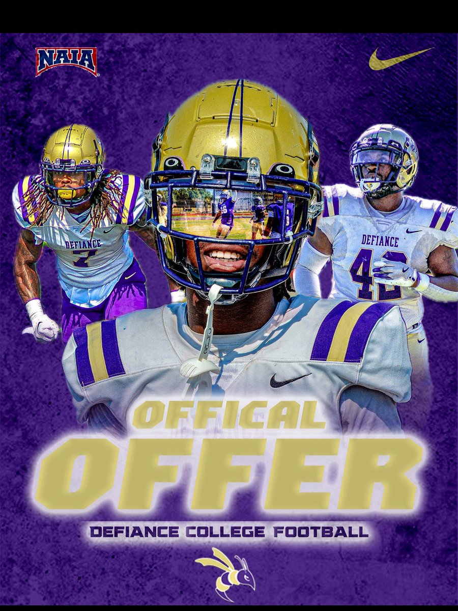 Noah Lowrie (@noahlowrie52) on Twitter photo After a great conversation with <a href="/IkeemDaDream704/">Ikeem Allen</a> I am Blessed to receive my second offer from Defiance University! 🟣🟡
<a href="/FlightEj51/">Eric Moultrie jr</a> <a href="/Coach_Nickell/">Bill Nickell</a> <a href="/FBSkyhawksFBall/">Fairborn Skyhawks Football</a> <a href="/SkyhawksSports1/">Fairborn Athletics</a> <a href="/CoachLarryCox/">Larry Cox</a> <a href="/CoachJsmith52/">Jarrod Smith</a> After a great conversation with <a href="/IkeemDaDream704/">Ikeem Allen</a> I am Blessed to receive my second offer from Defiance University! 🟣🟡
<a href="/FlightEj51/">Eric Moultrie jr</a> <a href="/Coach_Nickell/">Bill Nickell</a> <a href="/FBSkyhawksFBall/">Fairborn Skyhawks Football</a> <a href="/SkyhawksSports1/">Fairborn Athletics</a> <a href="/CoachLarryCox/">Larry Cox</a> <a href="/CoachJsmith52/">Jarrod Smith</a>