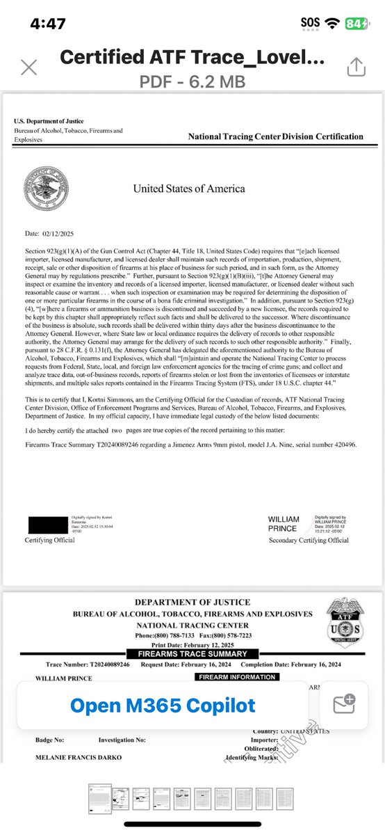 McqueenReed's tweet photo. Unless we are missing something, we have not seen this gun. This ATF trace proves Porsche purchased this type of gun but we didn’t know that you can trace a casing back to the actual owner of the gun without the gun unless they have the gun &amp; forgot to show us https://t.co/pP0WlRtAEq