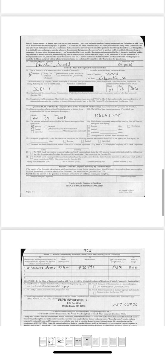 McqueenReed's tweet photo. Unless we are missing something, we have not seen this gun. This ATF trace proves Porsche purchased this type of gun but we didn’t know that you can trace a casing back to the actual owner of the gun without the gun unless they have the gun &amp; forgot to show us https://t.co/hPN1DImFF3