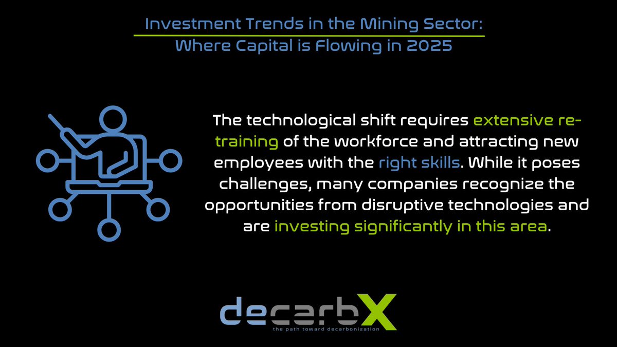 decarbX's tweet photo. As AI & automation reshape mining, companies must retrain workers & attract top tech talent. The shift is challenging—but those investing in innovation & upskilling will lead the industry forward. #decarbonziation #decarbX https://t.co/8bww0DDdWo