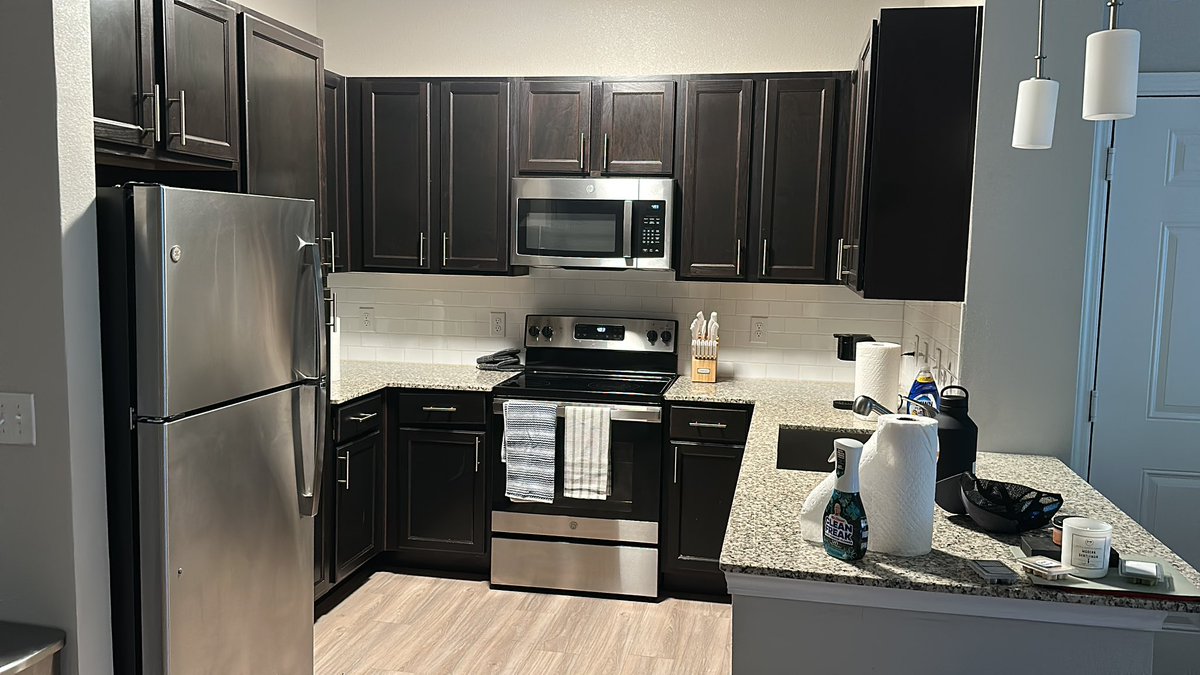 Little update living room and kitchen mostly unpacked and set up !