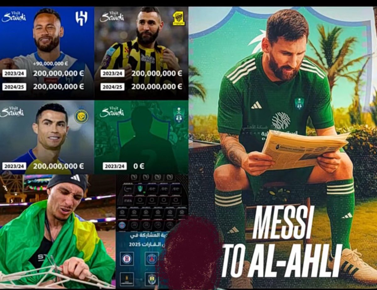 Ma3nX's tweet photo. النادي الاهلي هو الوحيد الذي لم يحصل على لاعب فئة A  النادي الاهلي هو الأكثر تمثيلاً للملكة في المواسم القادم … العداله تقول يجب ان يكون ميسي في الاهلي  #MessiToAhliJeddah https://t.co/9TP7wBPjub