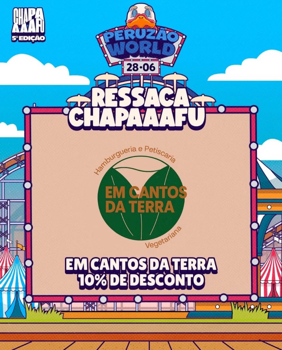 Hoje o cupom de desconto é por conta do CHAPAAAFU 💚

Apresente esse print e garanta seu desconto!
