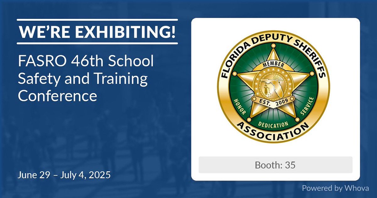 Come see us at Florida Association of School Resource Officers 2025 Conference Trump National Doral, Miami. #FASRO