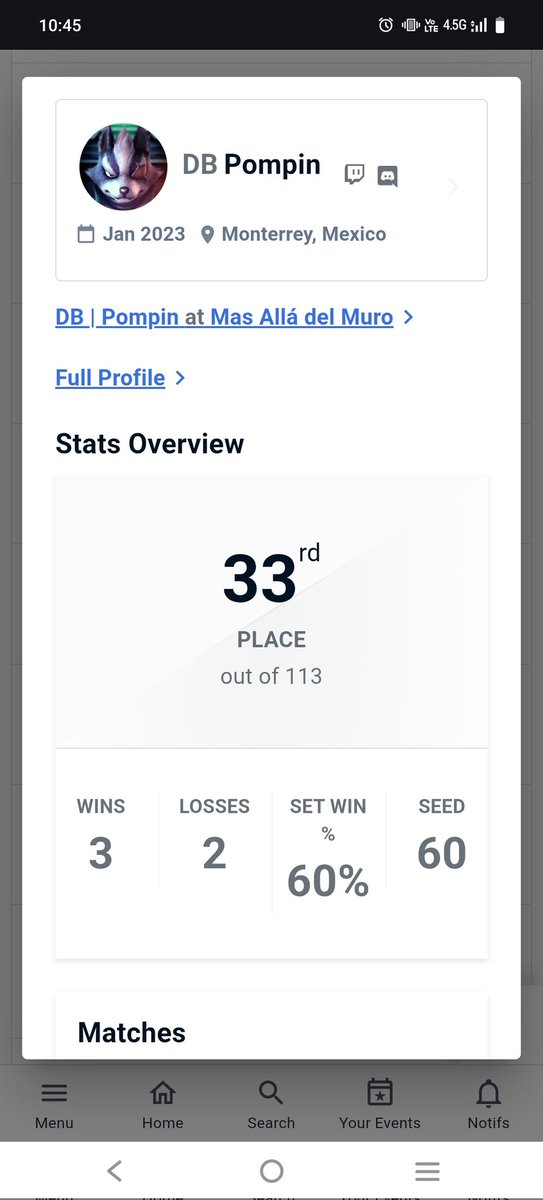 Si no lo publico no me la creen dddd, top 33 en el torneo más allá del muro. Me hubiera gustado pasar a top 32 pero comoquiera no podía asistir hoy. Ggs a los que les jugué, y a los que pude ver. Nivel pompin por siempre