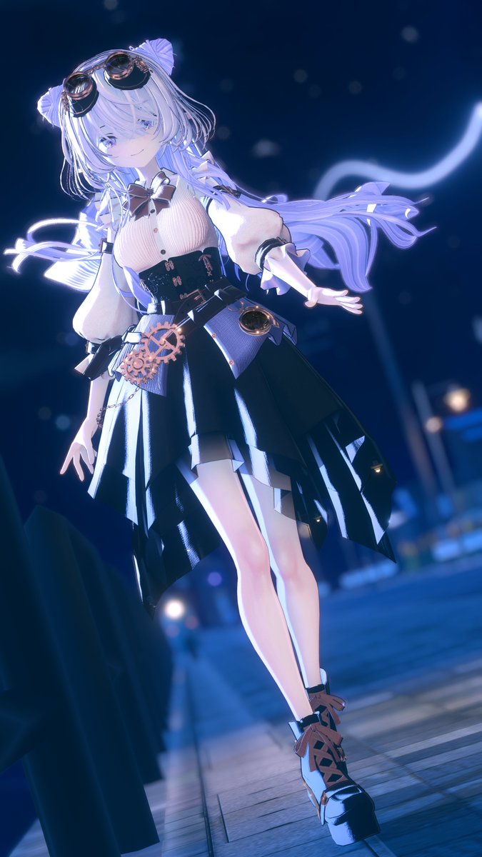 #今日のルゼブルちゃん
#ルゼブル3D
World : まろの港町 -Port town-［Night］
Author : ティグリ赤なす（maro） 様
Dress : Clocklace bloom ( #Neigerium )