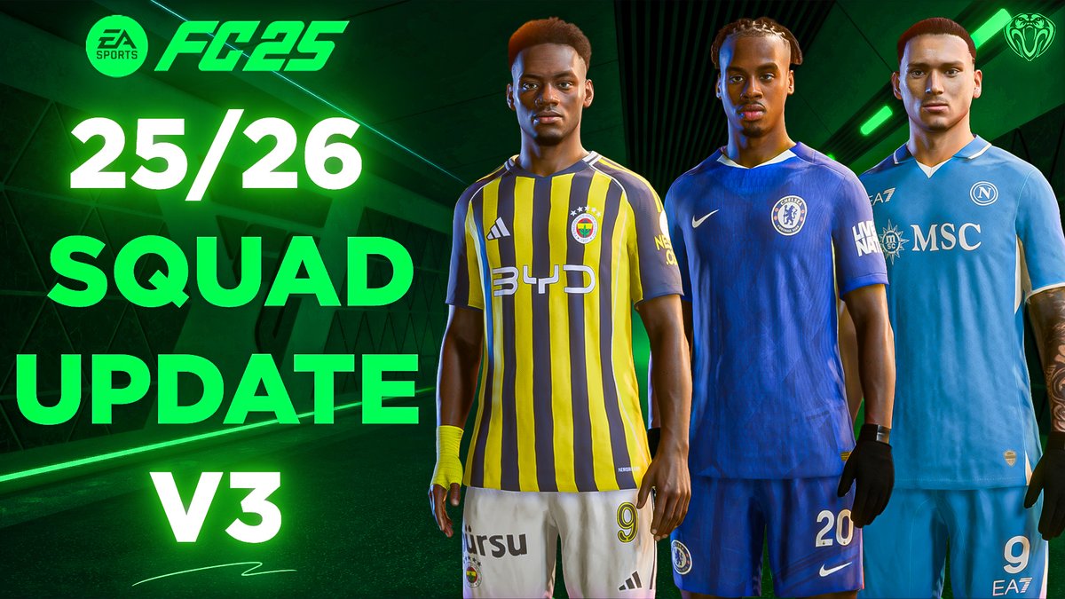 🚨 NEW DROP: 25/26 Squad Update V3 for FC 25 – 100% FREE! 🔥

👤 Latest Transfers
🔄 New Managers
🆙 Promoted &amp; 🔻 Relegated Teams

🎥 Preview here: youtu.be/N30Oi-BwHE4

#FC25 #FIFA23Mods #FacePack #CareerMode #FreeMod