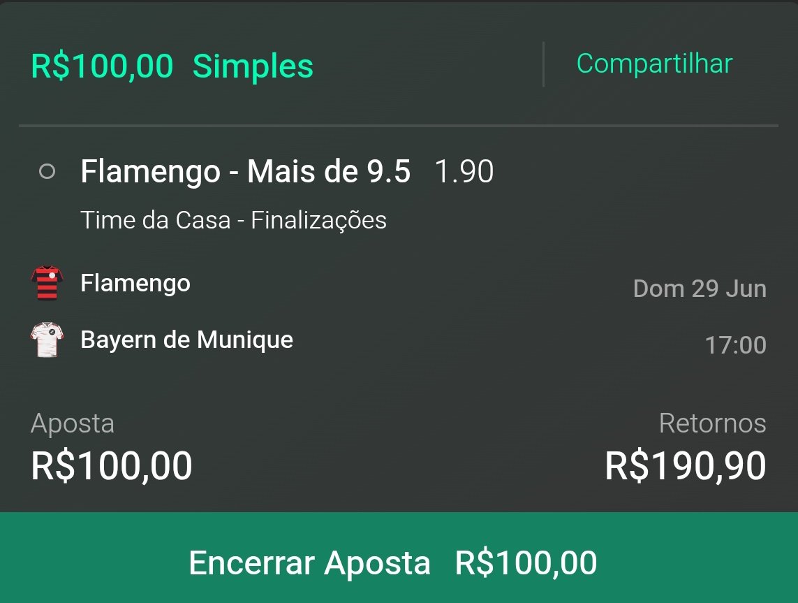 XandTips_'s tweet image. 🇫🇲 Mundial de Clubes 
⚽️ Flamengo - Bayer Munich - 17:00
📝 +9,5 Finalizações - Flamengo 
📈 1,0% sobre o valor do banca
