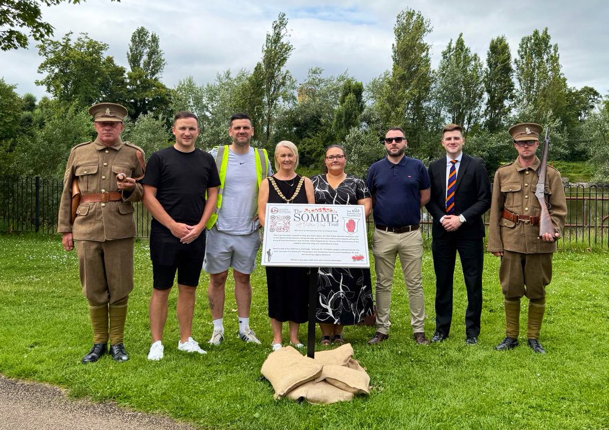 Absolute pleasure to open The Somme Trail this afternoon in Victoria Park 

This trail will be open for the Month of July and will give residents an opportunity to learn about the Battle of the Somme 

Well done to all involved ❤️