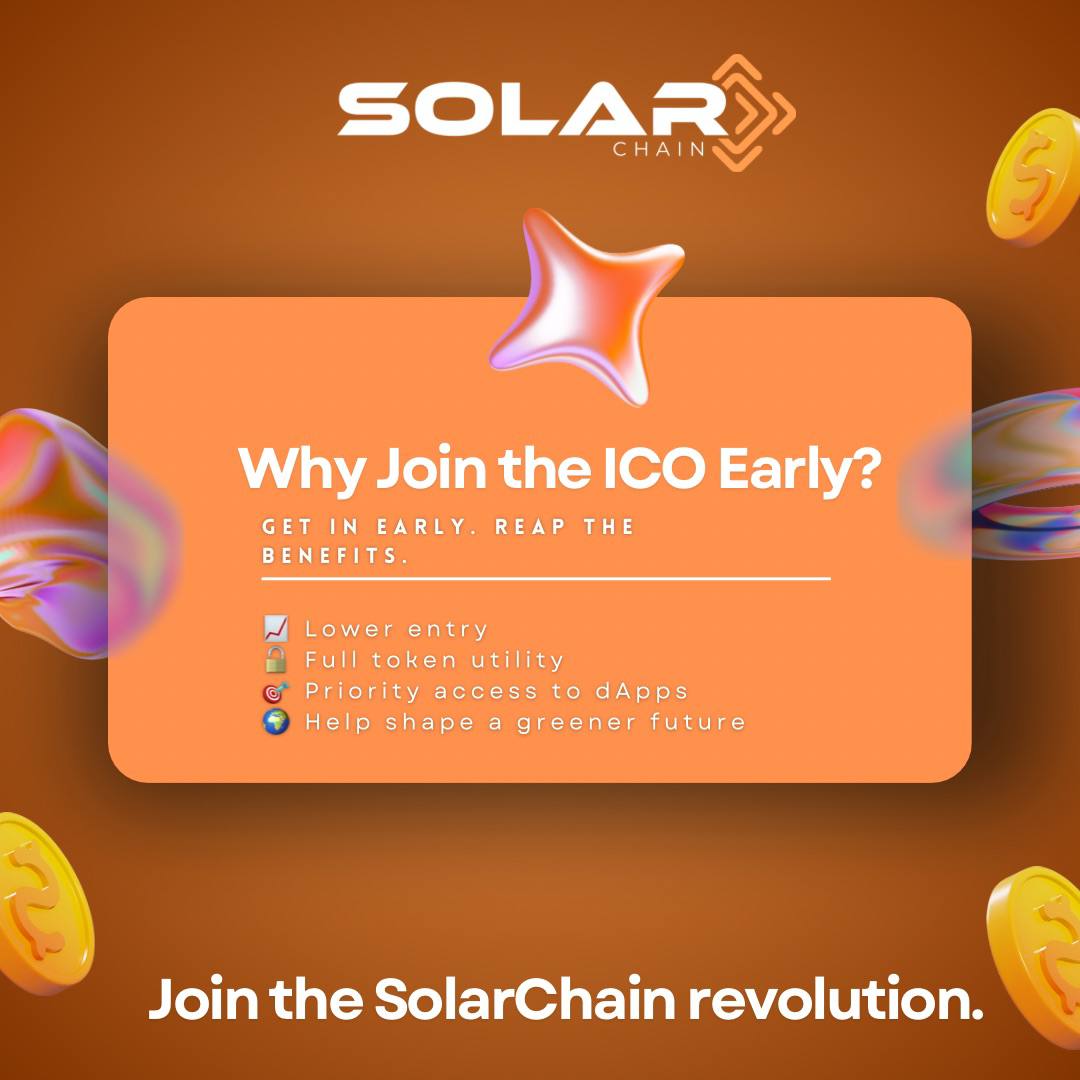 QueenSolarChain's tweet image. **🚀 Why Join the #SolarChain ICO Early?**  
**Get In Early. Reap the Rewards. 💰**  

🔥 **Lower entry price** – Buy at the best rate!  
🔓 **Full token utility from Day 1** – Use, trade, and earn immediately!  
💻 **Exclusive early access to dApps &amp;amp; tools** – Stay ahead of the…