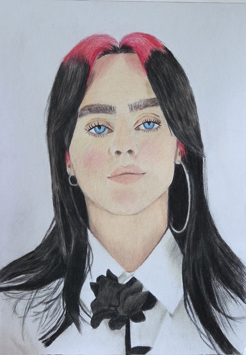 A pencil drawing of <a href="/billieeilish/">billie eilish</a>