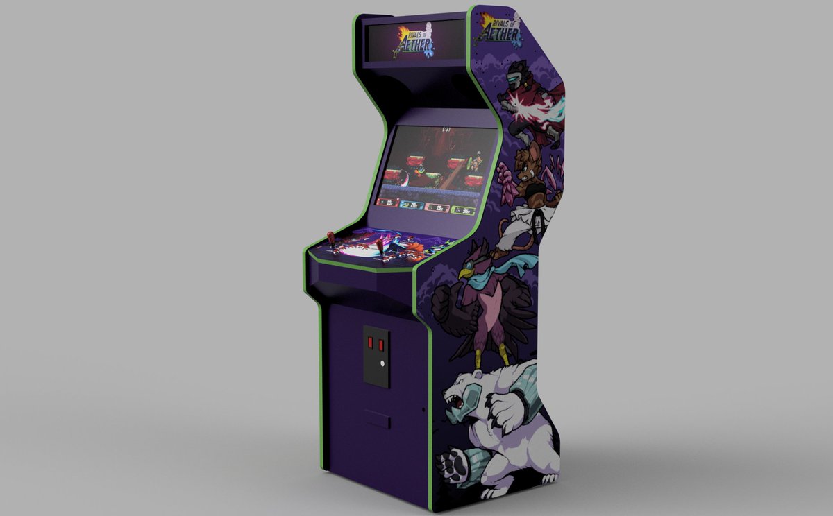 TomorrowArcades's tweet photo. Some renders of our collaboration with @StudiosofAether for a one of a kind #RivalsofAether custom arcade cabinet! https://t.co/gmoU1fyZP6