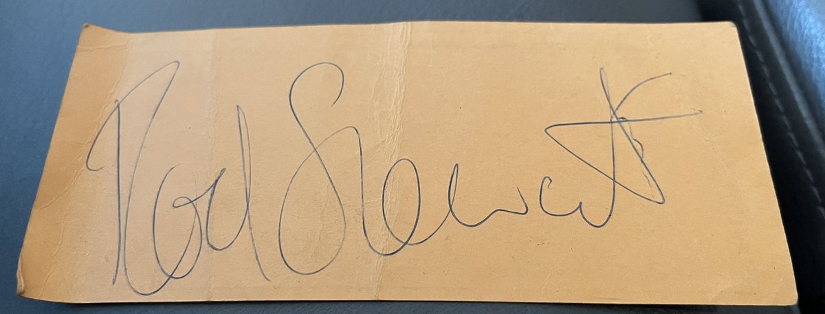 BlueTerra11's tweet photo. Just found this from 50 years ago. Met him on a visit to Biba! High Street Kensington. #rodsteward #Glastonbury2025 https://t.co/OKJDQ0q64H