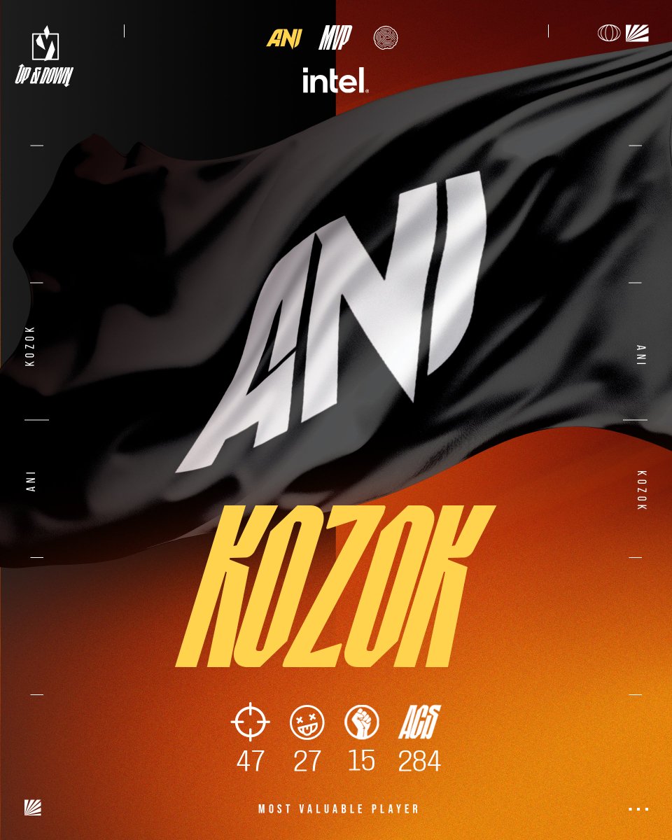 MVP by <a href="/IntelFrance/">Intel France</a> du BO mais aussi de ce tournoi de Up&amp;Down... et de loin 👑 Bravo <a href="/RealKozok/">Kozok</a> et bienvenue en Challengers France 🙌