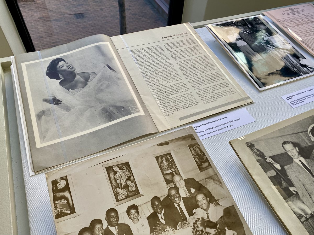 #BlackMusicMonth: Explore our archives on #jazzmusic! Our collections include materials on acclaimed singers #SarahVaughan, #BillieHoliday, and #NinaSimone.  (Items displayed were part of a 3/2025 pop-up display) #Schomburg100 #SchomburgCenter #Jazz 
ow.ly/hV7e50WhVN1
