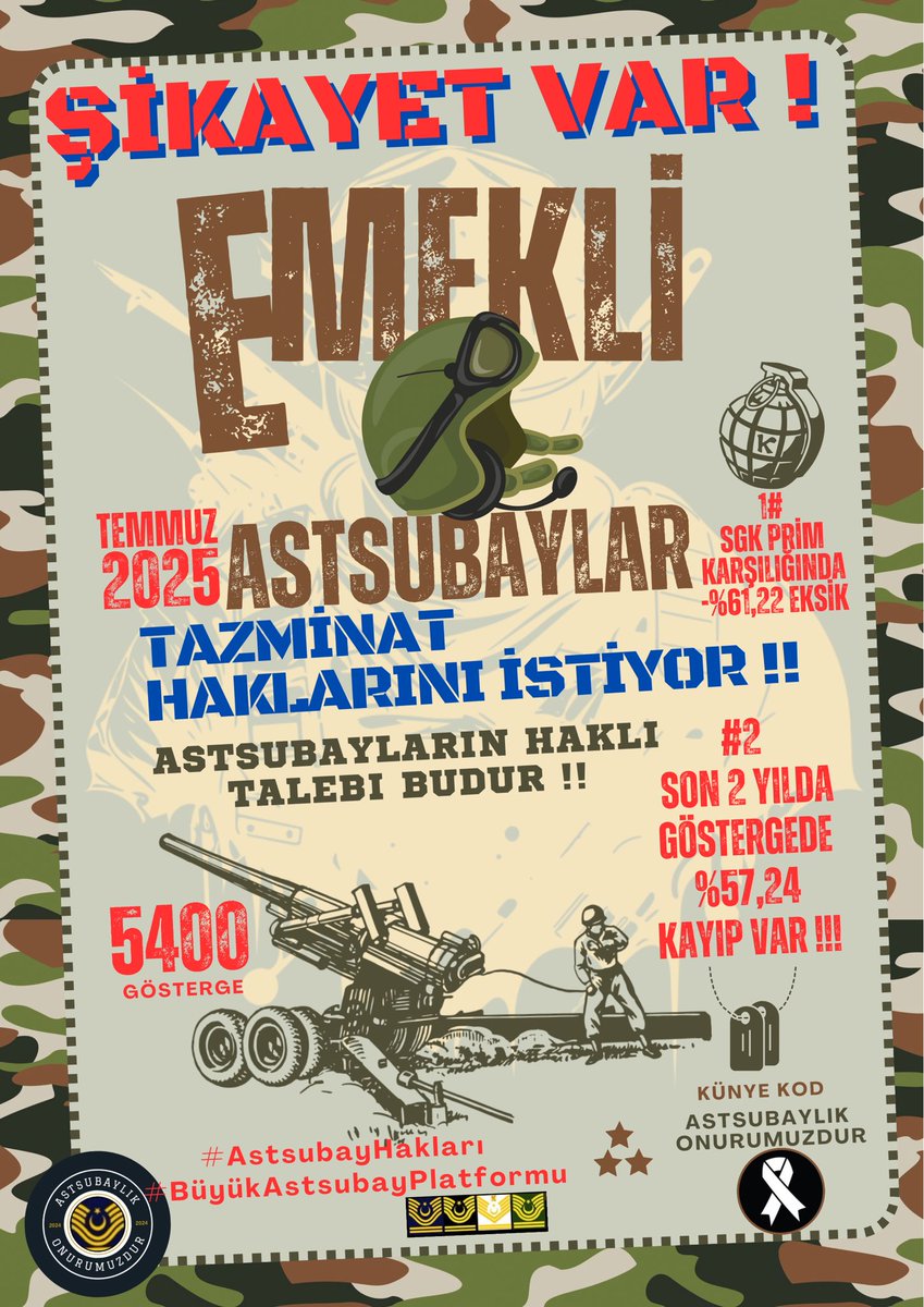 📌| Tüm Meslektaşlarımızı BEKLİYORUZ!
Bu akşam 20:00-22:00 arası 

#AstsubayHakları

TAG’ını kullanarak TWEET ETKİNLİĞİ İÇİN Space Odasına girip, “TT OLACAĞIZ!”

#UnutulanAstsubaylar
#BüyükAstsubayPlatformu

2025 Temmuz TORBA YASA’da BİZDE OLACAĞIZ!