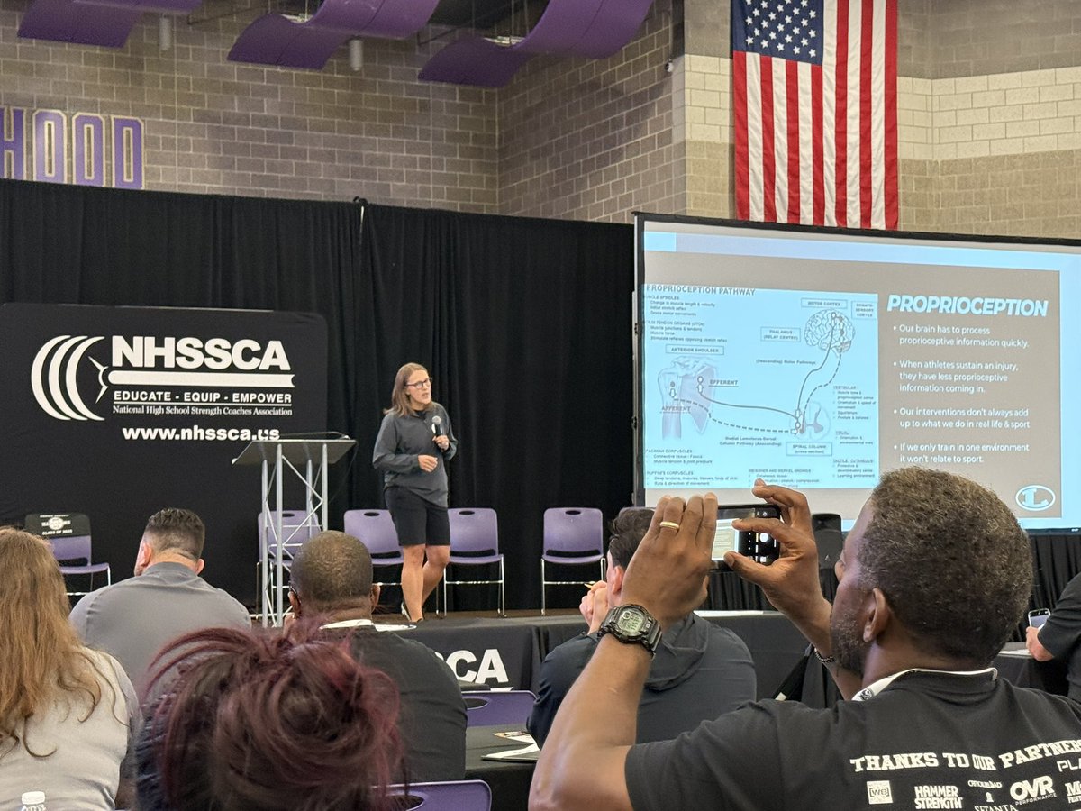 NebStrength's tweet image. Another huge shoutout to our fearless leader Amber Burson of Lexington High School for KILLING IT on the big stage at @nhssca_us NatCon 2025.
She presented on “Neuroplasticity in the High School Strength & Conditioning Classroom”.
👏🏻👏🏻👏🏻👏🏻👏🏻👏🏻👏🏻