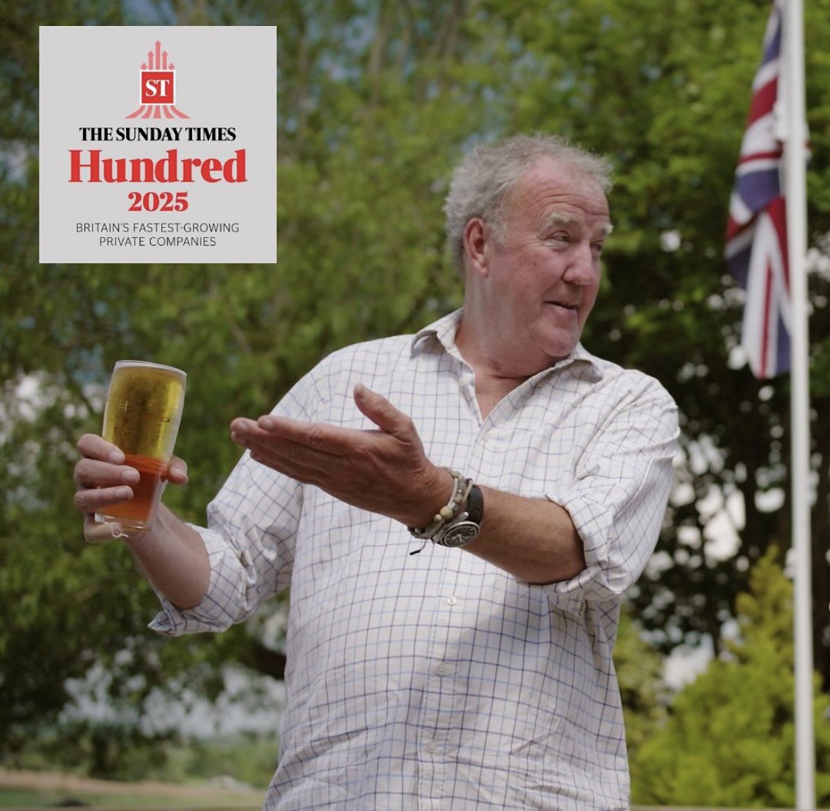 Hawkstone have been listed in the Sunday times '100 fastest growing companies today' - and as the fastest growing brewer - so let’s raise a glass to the efforts of our British farmers that make it all possible, cheers!🍻🫡🇬🇧