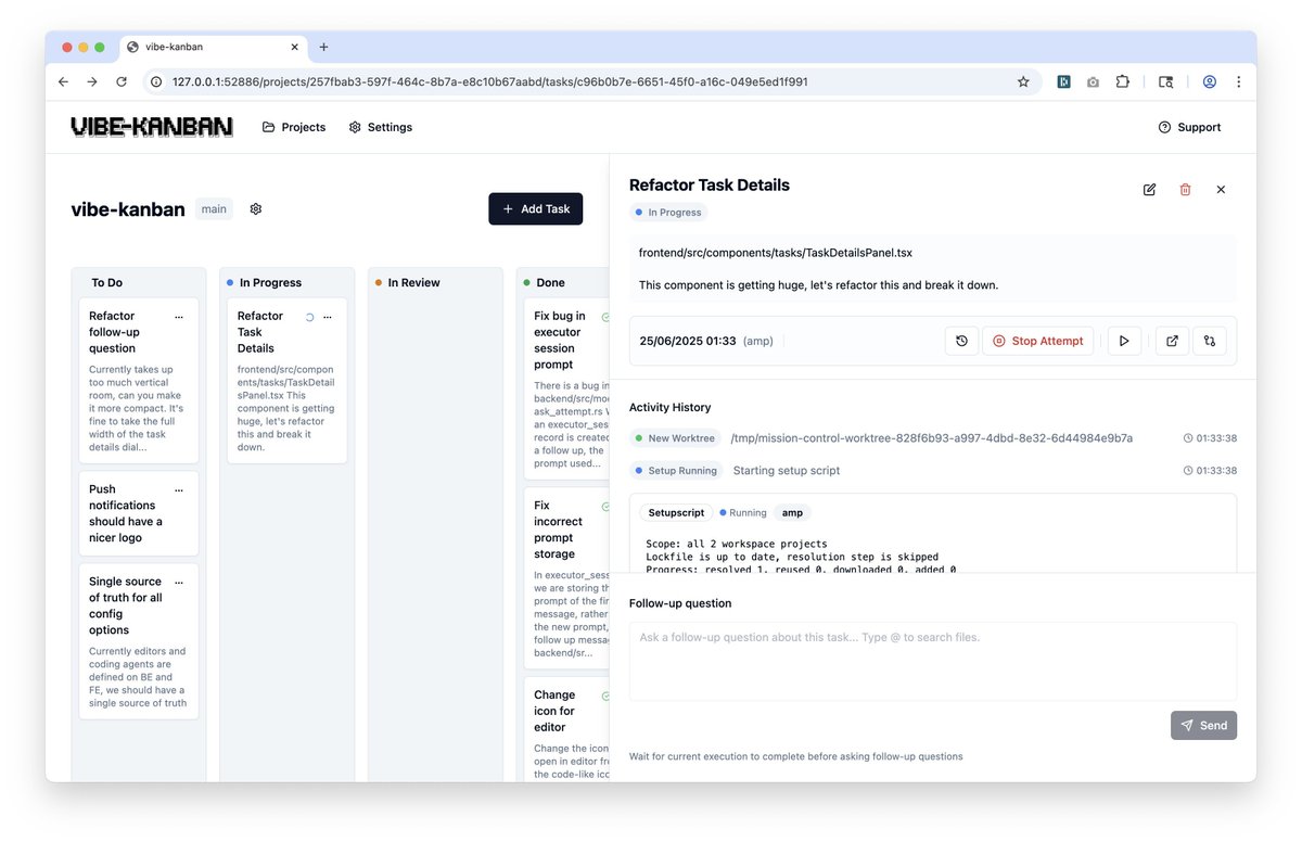 Luke Harries (@lukeharries_) on Twitter photo Vibe kanban is the biggest increase I've had in productivity since cursor. Incredible build by <a href="/LouisKnightWebb/">Louis Knight-Webb</a> Vibe kanban is the biggest increase I've had in productivity since cursor. Incredible build by <a href="/LouisKnightWebb/">Louis Knight-Webb</a>