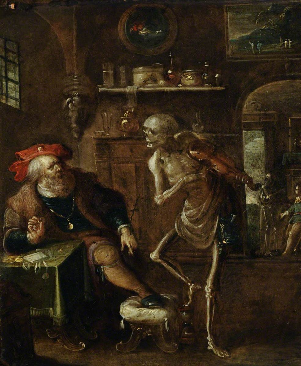 Art_Design_Ai's tweet image. This eerie scene is by Frans Francken the Younger, a 17th-century Flemish painter known for packing his paintings with skeletons, demons, and moral lessons — like a Renaissance version of a metal album cover.
In many of Francken’s works, Death shows up uninvited… playing a…