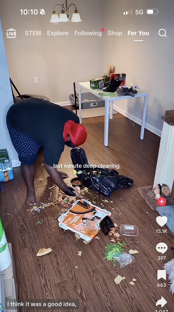 Ki2theCity_'s tweet photo. Don’t nothing piss me off more than the “cleaning” content creators that keep a dirty house just for content. Like wtf is this? https://t.co/kRuxj1bC4F