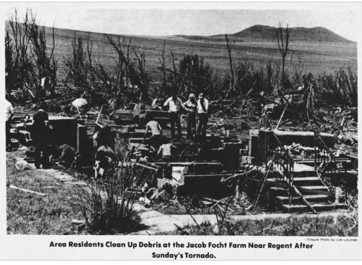 New England–Regent–Mott, ND F4 #Tornado – June 29, 1975!

Only two tornadoes were confirmed on June 29, 1975. One briefly struck Palm Beach County, FL. The other, an F4 in North Dakota, caused devastating damage across Slope, Hettinger, and Grant Counties.

The tornado began 4
