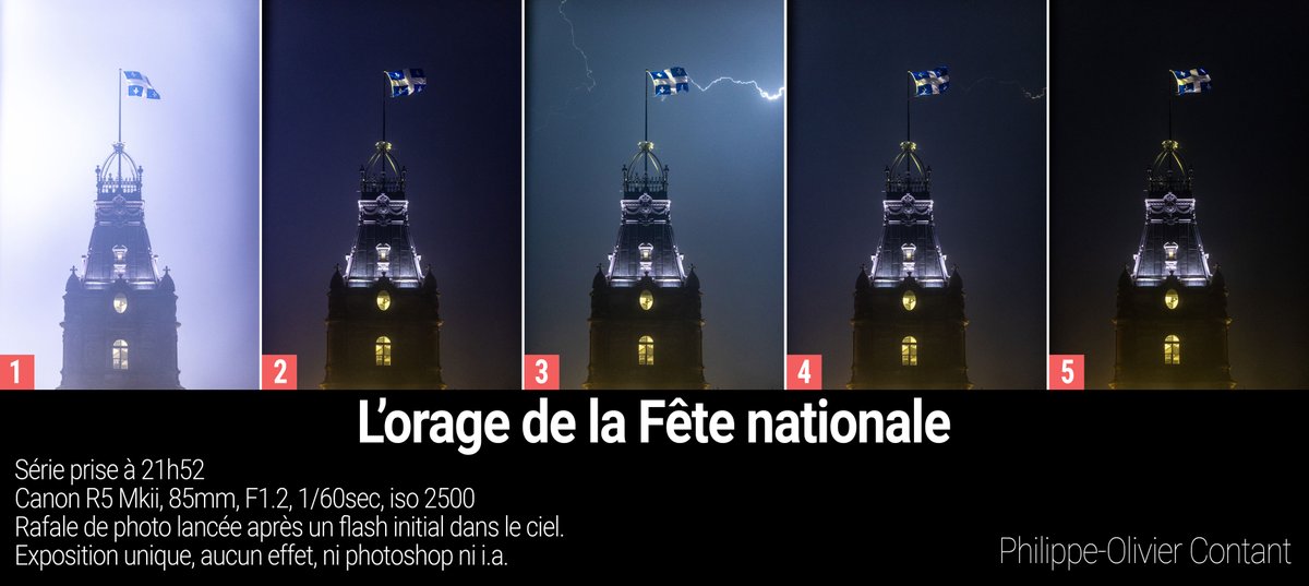 PeoContant's tweet image. Merci pour l’amour porté à ma photo de la Fête nationale! 📸
Certains pensent qu’elle a été retouchée: je comprends, c’est si facile aujourd’hui.
Mais non, elle est 100% authentique.
Voici la série, prise suite à un éclair initial, en moins d'une seconde.
#Québec @AssnatQc
