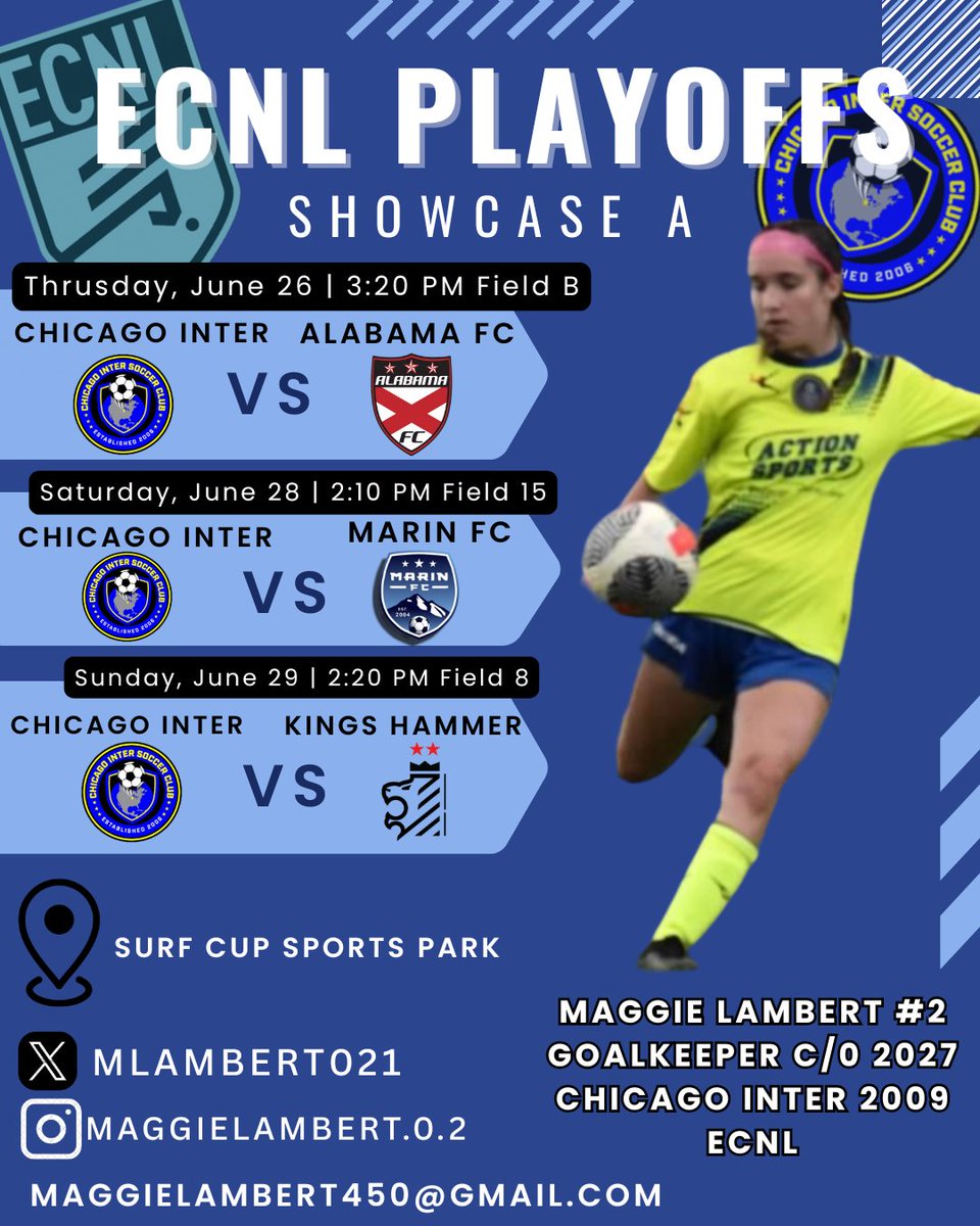 Maggie Lambert🧤 (@mlambert021) on Twitter photo It's gameday!! We play our 3rd and final game today at 2:20 PM vs Kings hammer on field 8. I can't wait, hope to see you there!!
<a href="/chiINTER/">Chicago Inter SC</a> <a href="/Chiinter09ECNL/">Chicago Inter 09 ECNL</a> <a href="/ECNLgirls/">ECNL Girls</a> <a href="/Neno_Footy11/">Neno Dautovic</a> It's gameday!! We play our 3rd and final game today at 2:20 PM vs Kings hammer on field 8. I can't wait, hope to see you there!!
<a href="/chiINTER/">Chicago Inter SC</a> <a href="/Chiinter09ECNL/">Chicago Inter 09 ECNL</a> <a href="/ECNLgirls/">ECNL Girls</a> <a href="/Neno_Footy11/">Neno Dautovic</a>