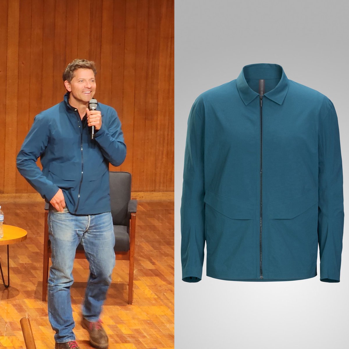 MishasOutfits's tweet photo. Yesterday at #AHBL13, @mishacollins is wearing an Arc’teryx Spere LT Jacket in the color Nightscape. It sells for $400. 
Link: https://t.co/0F7BtvLzcY
Pic creds: @animexaddicted_ https://t.co/O9BalmzRBF