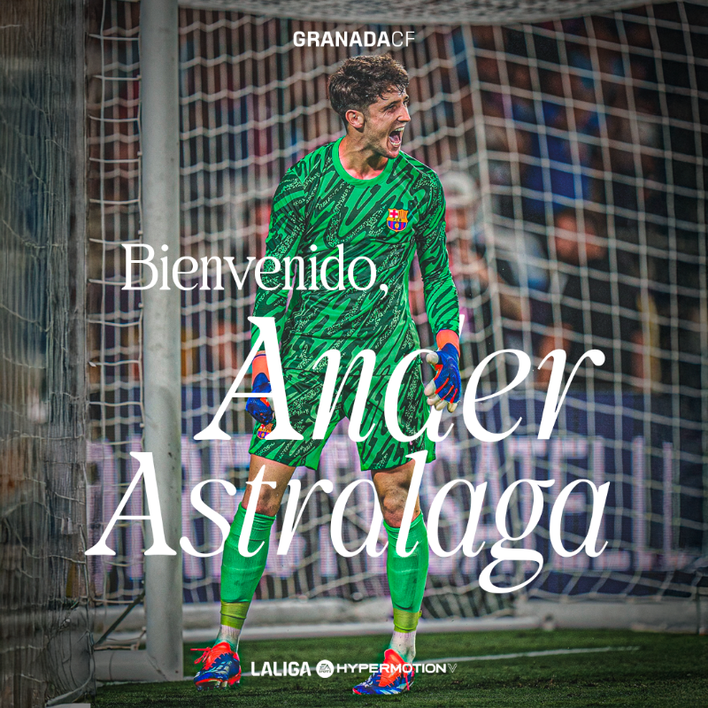 GranadaCF's tweet photo. ✍🏼 𝐎𝐟𝐢𝐜𝐢𝐚𝐥: Ander Astralaga, nuevo jugador del Granada CF.

#AstralagaNazarí
