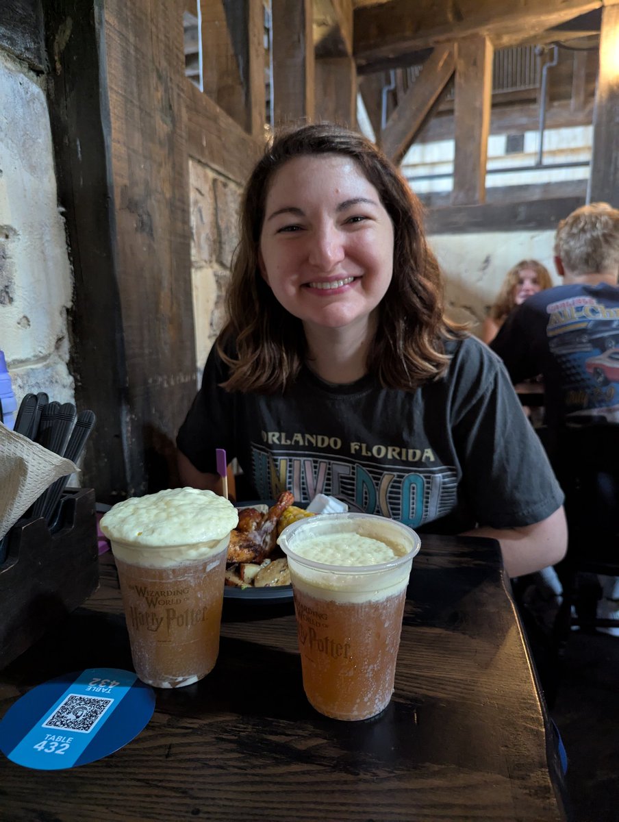 JasonTCV's tweet image. Shout-out to Universal for having a dairy free butterbeer now... Amy was excited to be able to enjoy it. There was a mixup, so they ended up bringing out two and told her to keep it. So not going to turn down double butterbeer!