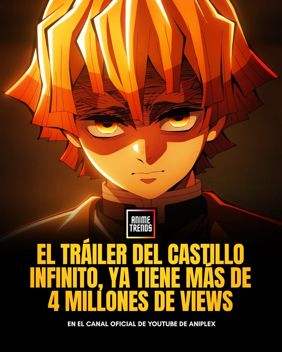 AnimetrendsLA's tweet photo. Han pasado 24 horas y el tráiler de Kimetsu No Yaiba -El Castillo Infinito- ya acumula más de 4 Millones de visualizaciones en Youtube. ✨
#DemonSlayer #ufotable https://t.co/FpeV5lDWvi