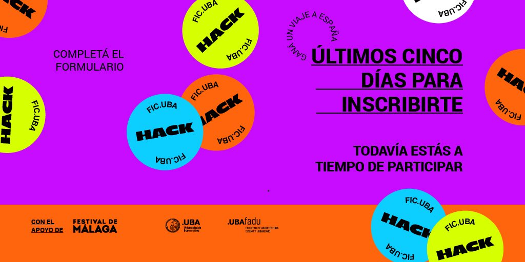 hackficuba's tweet image. 🎥💥 ¿Qué estás esperando? ¡Podés ser uno de los ganadores del viaje al festival de Málaga! Inscribite hoy completando el formulario (𝒍𝒊𝒏𝒌 𝒆𝒏 𝒃𝒊𝒐) 🔗

🗓️Tenés tiempo hasta el 4 de julio
¡No cuelgues!

#HackFICUBA #HackFICUBA25 #FICUBA #Cine #UBA