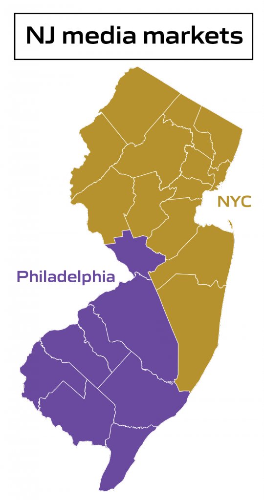 nnjpolitics's tweet image. This is what happens when you only campaign in the Philly media market.
Maps by @joeymdfox
