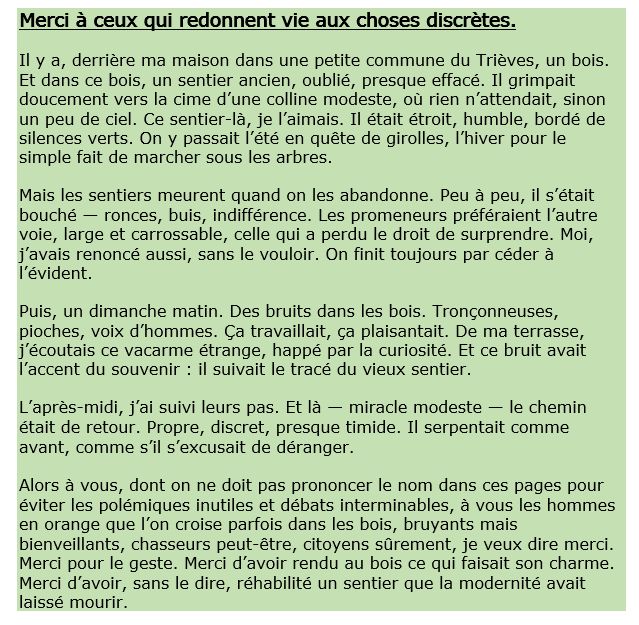 chasse38's tweet photo. Parler de chasse dérange ? Le bulletin du #Trièves a refusé un article… sur la réouverture de #sentiers par des chasseurs bénévoles.
Des actions pourtant concrètes, utiles à tous.
Nous, on préfère montrer ce qui est fait.
#RéouvertureDeMilieux #ChasseEtEnvironnement https://t.co/dny7bLFWFl