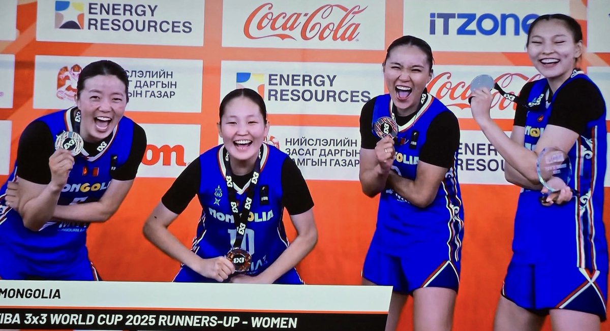 elbegdorj's tweet image. Mongol 🇲🇳 girls just stunned the world at the 2025 FIBA 3x3 World Cup! They didn’t just show up but dominated. Took down powerhouses: Brazil, Germany, Ukraine, China, the USA, and Poland. 🏆 The Silver on home turf in Ulaanbaatar.