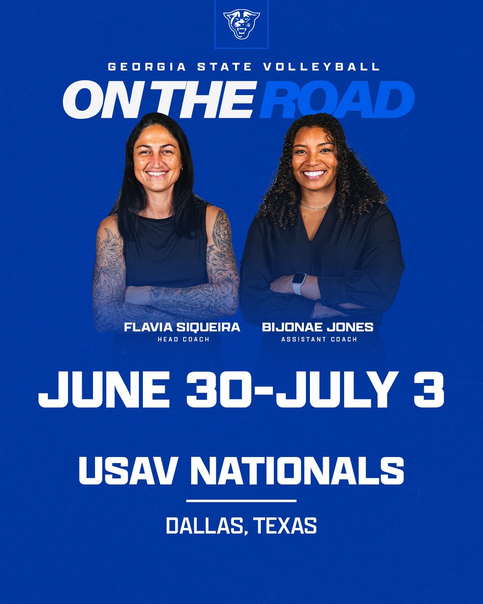 GSU_CourtVB's tweet image. 📍Next stop: Dallas, Texas
Georgia State is on the hunt for the next generation of Panthers at the USAV Nationals!
#LightItBlue