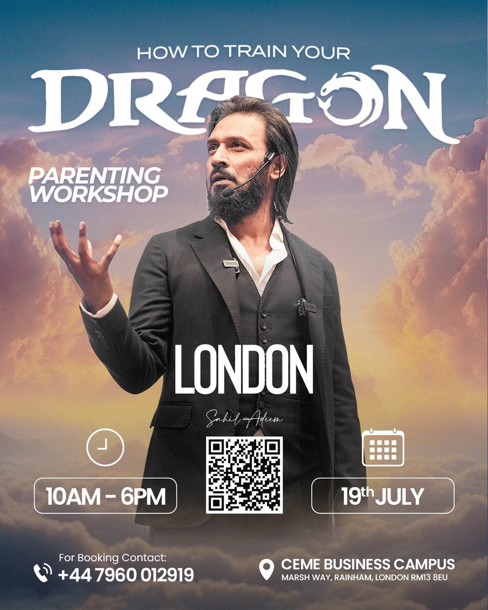 IMS_Production's tweet image. Join Sahil Adeem in one-day Parenting Workshop
An 8-hour crash course on raising Gen Z / Gen Alpha before it’s too late.

📅 Saturday, 19th July
🕙 10 AM – 6 PM
📍 CEME Business Campus, London 

Details in thread..
#sahiladeem #parenting #islamicmessagingsystem #sourcecodeacadem