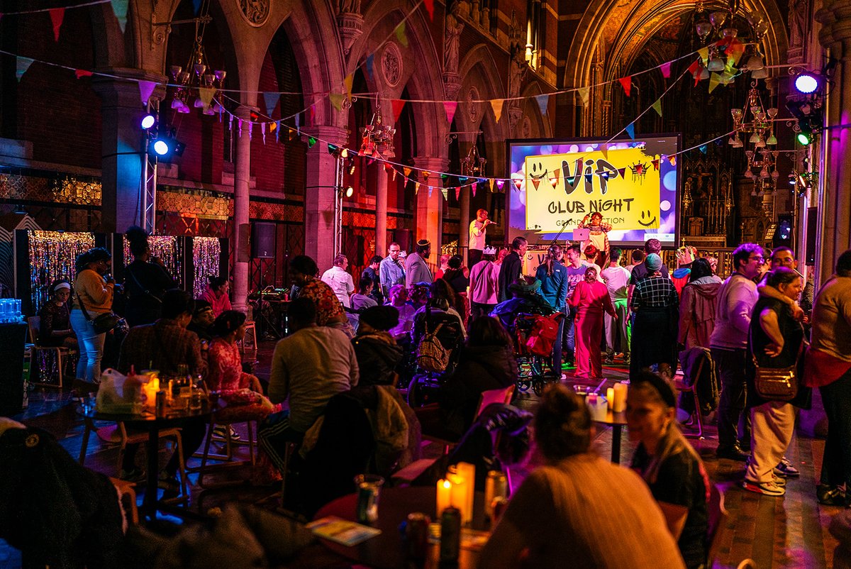 Back in March we threw our first VIP (Very Inclusive Parties) Club Night, and we’re doing it all again this Friday, 4 July! 🎉

An 18+ night for adults with learning disabilities, neurodiverse people &amp; everyone else 🎧🎶

£6 tickets (support workers free): bit.ly/3G1mUoV