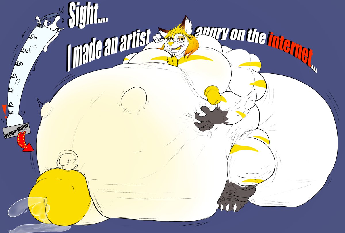 Amazing raffle YCH I got from <a href="/tearex_grant/">tearexart go to @kofeerex.bsky.social</a> , thank you so much! Of Elysios who somehow got very pregnant~
