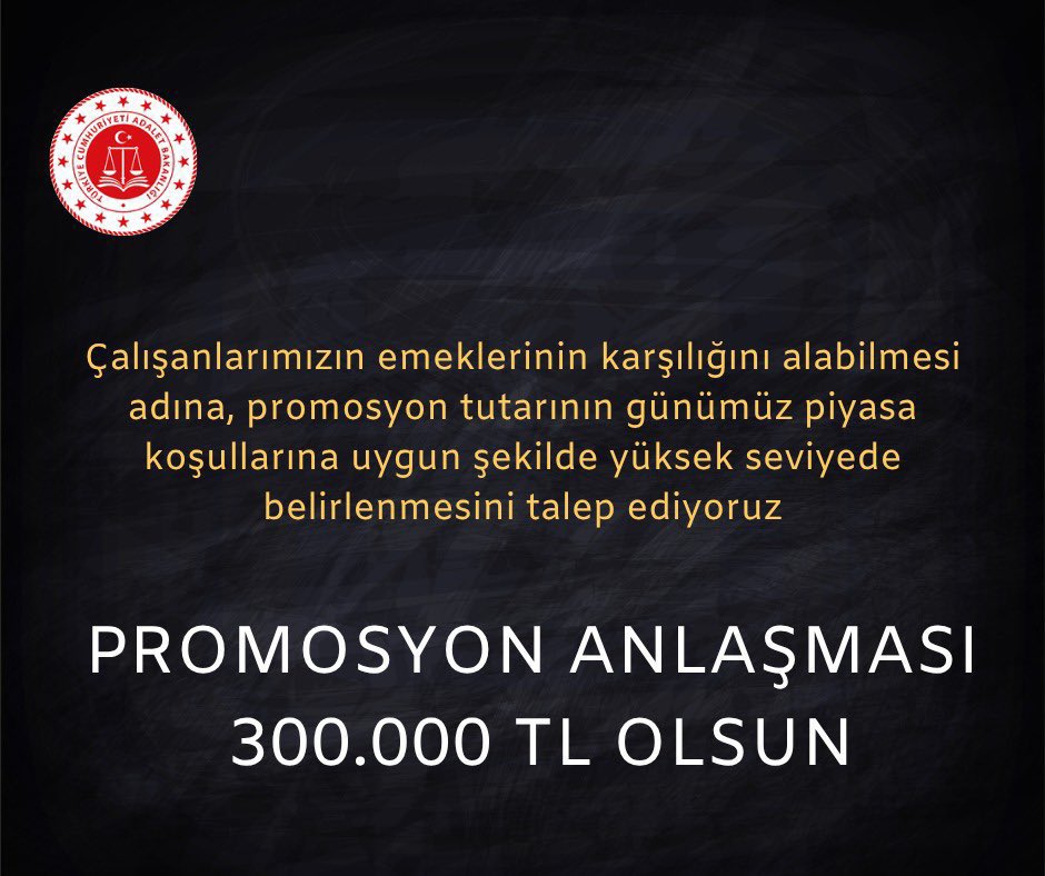 İKOMDER (@ikomder) on Twitter photo Adalet Bakanlığı Personeli olarak 2025-2028 yılları arasındaki promosyon tutarı beklentimiz bellidir. ⚖️
<a href="/VakifBank/">VakıfBank</a> <a href="/ziraatbankasi/">Ziraat Bankası</a> <a href="/Halkbank/">Halkbank</a> <a href="/isbankasi/">İş Bankası</a> <a href="/GarantiBBVA/">Garanti BBVA</a> <a href="/YapiKredi/">Yapı Kredi</a> <a href="/Akbank/">Akbank</a> <a href="/albarakacomtr/">Albaraka Türk</a> <a href="/qnbtr/">QNB Türkiye</a> <a href="/kuveytturk/">Kuveyt Türk</a> <a href="/DenizBank/">DenizBank</a> <a href="/HSBC_TR/">HSBC Türkiye</a>
#AdaletBakanlığıTekSes300Bin Adalet Bakanlığı Personeli olarak 2025-2028 yılları arasındaki promosyon tutarı beklentimiz bellidir. ⚖️
<a href="/VakifBank/">VakıfBank</a> <a href="/ziraatbankasi/">Ziraat Bankası</a> <a href="/Halkbank/">Halkbank</a> <a href="/isbankasi/">İş Bankası</a> <a href="/GarantiBBVA/">Garanti BBVA</a> <a href="/YapiKredi/">Yapı Kredi</a> <a href="/Akbank/">Akbank</a> <a href="/albarakacomtr/">Albaraka Türk</a> <a href="/qnbtr/">QNB Türkiye</a> <a href="/kuveytturk/">Kuveyt Türk</a> <a href="/DenizBank/">DenizBank</a> <a href="/HSBC_TR/">HSBC Türkiye</a>
#AdaletBakanlığıTekSes300Bin