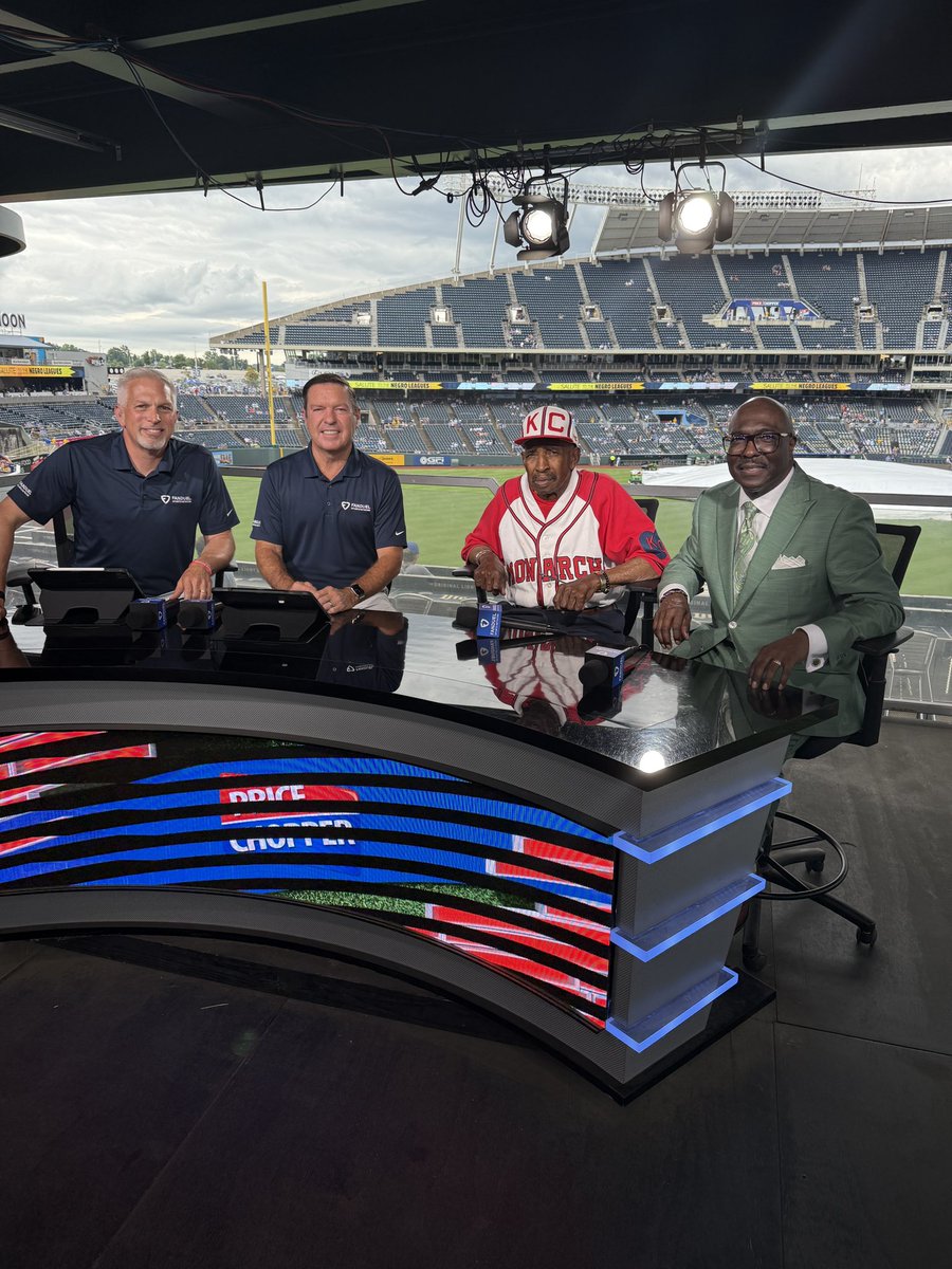 Joel Goldberg (@goldbergkc) on Twitter photo Salute to the Negro Leagues at Kauffman Stadium. An honor to have former Negro Leagues ball player Sam Allen with us and the always dapper <a href="/nlbmprez/">Bob Kendrick</a> Salute to the Negro Leagues at Kauffman Stadium. An honor to have former Negro Leagues ball player Sam Allen with us and the always dapper <a href="/nlbmprez/">Bob Kendrick</a>