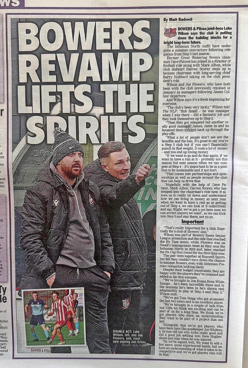 bloke66's tweet image. A good piece in the non league paper about @Bowerspitseafc .
A long awaited change at the top which will hopefully lead to bigger &amp;amp; better things . Good luck to all involved 🔴⚪🔴⚪