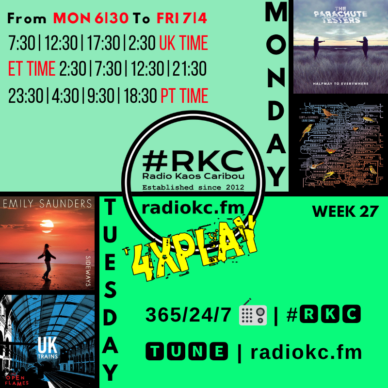 #๐ฅ๐๐ (@radiokc) on Twitter photo โโโโโโโโโโโโโโ
This Week #๐๐
บ๐
ฒ ๐ฐ๐
๐ฃ๐๐๐ฌ๐ฆ 1โ2
#MONDAY 6โ30
๐ด<a href="/ParachuteTester/">TheParachuteTesters</a>
๐ด<a href="/Lou__Connell/">Louise Connell</a>
#TUESDAY 7โ1
๐ด<a href="/emilysounds/">Emily Saunders</a>
๐ด<a href="/the_open_flames/">The Open Flames</a>
โฌ๏ธDetailsโฌ๏ธ
๐ fb.com/RadioKC/posts/โฆ
โโโโโโโโโโโโโโ โโโโโโโโโโโโโโ
This Week #๐๐
บ๐
ฒ ๐ฐ๐
๐ฃ๐๐๐ฌ๐ฆ 1โ2
#MONDAY 6โ30
๐ด<a href="/ParachuteTester/">TheParachuteTesters</a>
๐ด<a href="/Lou__Connell/">Louise Connell</a>
#TUESDAY 7โ1
๐ด<a href="/emilysounds/">Emily Saunders</a>
๐ด<a href="/the_open_flames/">The Open Flames</a>
โฌ๏ธDetailsโฌ๏ธ
๐ fb.com/RadioKC/posts/โฆ
โโโโโโโโโโโโโโ