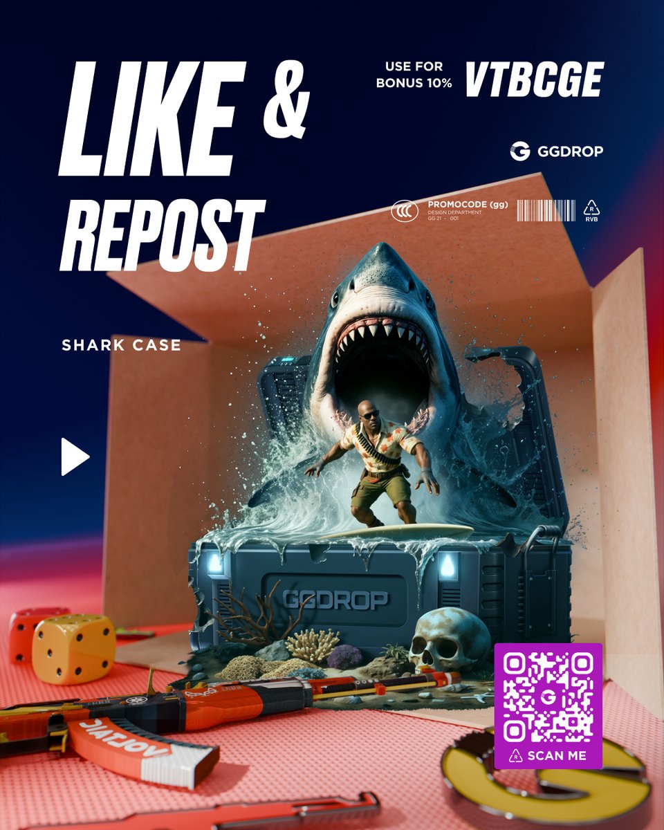 🦈 LIT GIVEAWAY IS GOING DOWN 🦈

Who wants a free “Shark” case?
Just do this:

1️⃣ Like ❤️
2️⃣ Repost this tweet 🔄

Use 👉 VTBCGE 👈 for +10% on GGDROP too!

Don’t wait up — the sea’s full of winners today 🌊