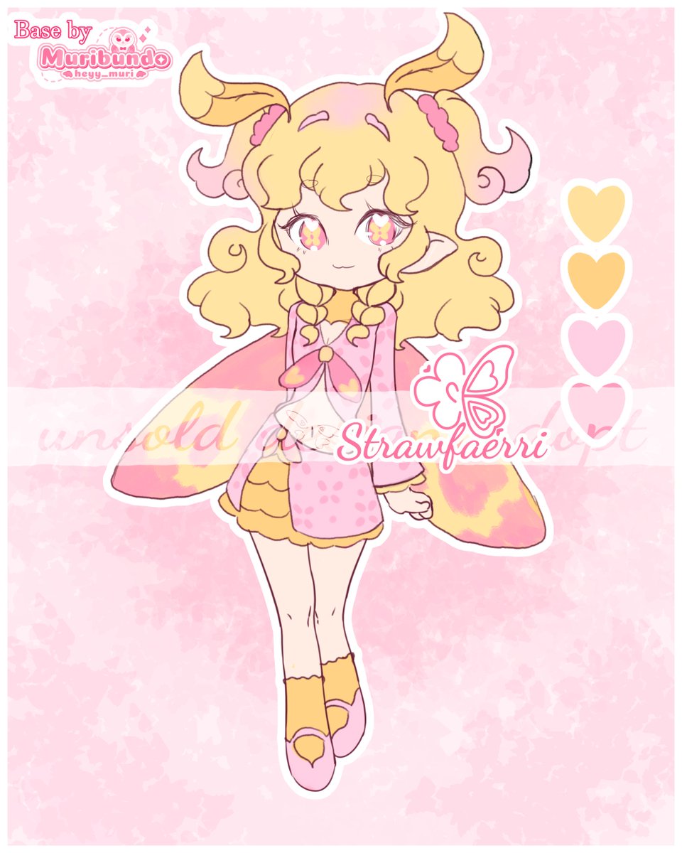 strawfaerri's tweet photo. Rosy Maple Moth~ 
🌷🎀 • 48 hour design giveaway

 -- to enter
 • like
 • re-tweet
 
 ♡ • Follow for more design giveaways soon!!! 
       #adopt #giveaway #adoptable #vtuber https://t.co/Mut9REreS0