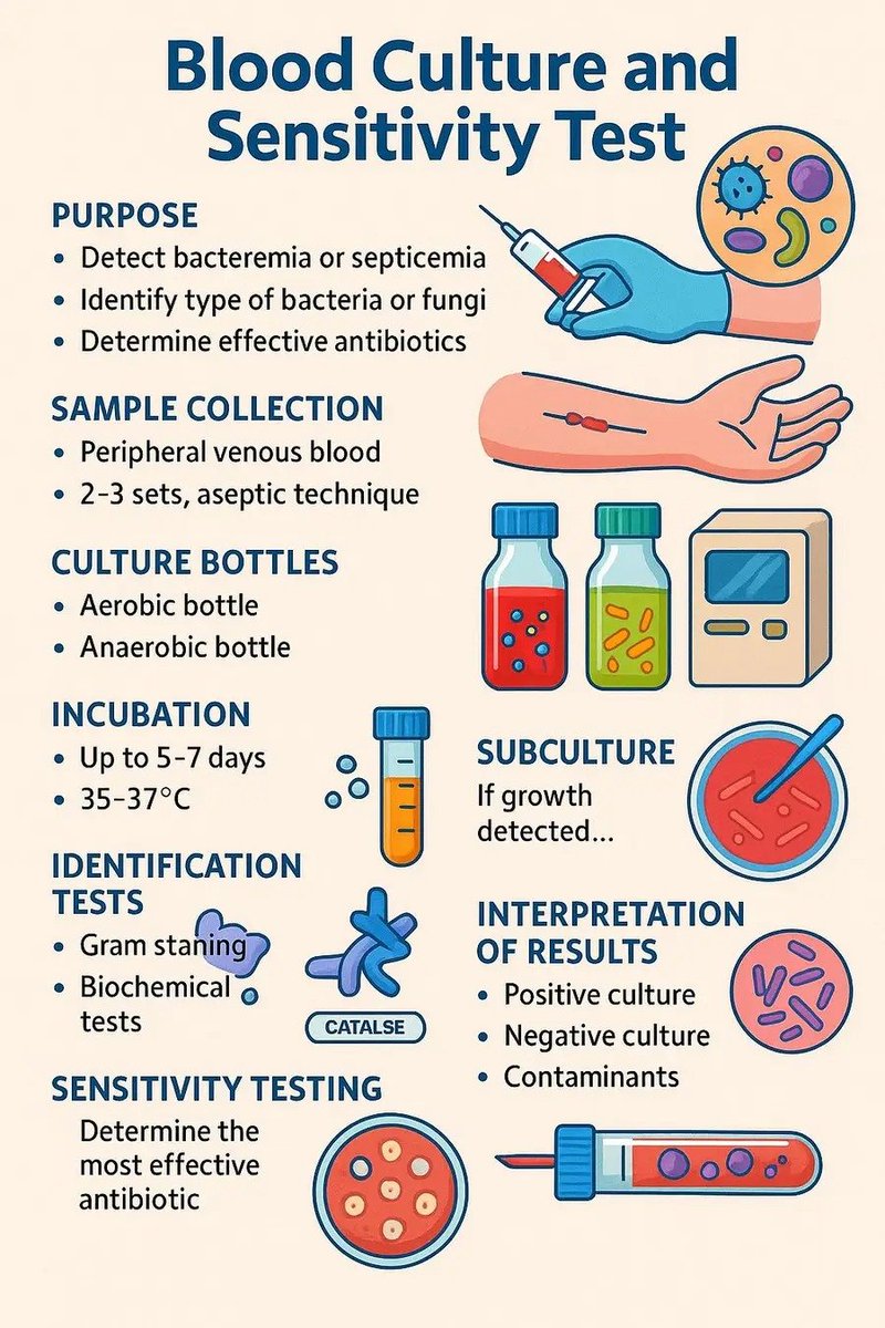 Blood culture and sensitivity test